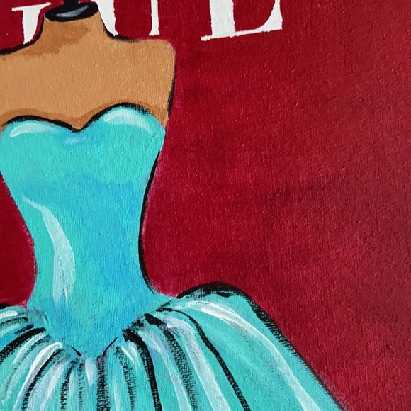 Original Acrylic Painting  Vogue Cover Fashion Art, Retro Fashion Wall Décor, - Picture 13 of 14